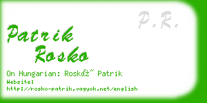 patrik rosko business card